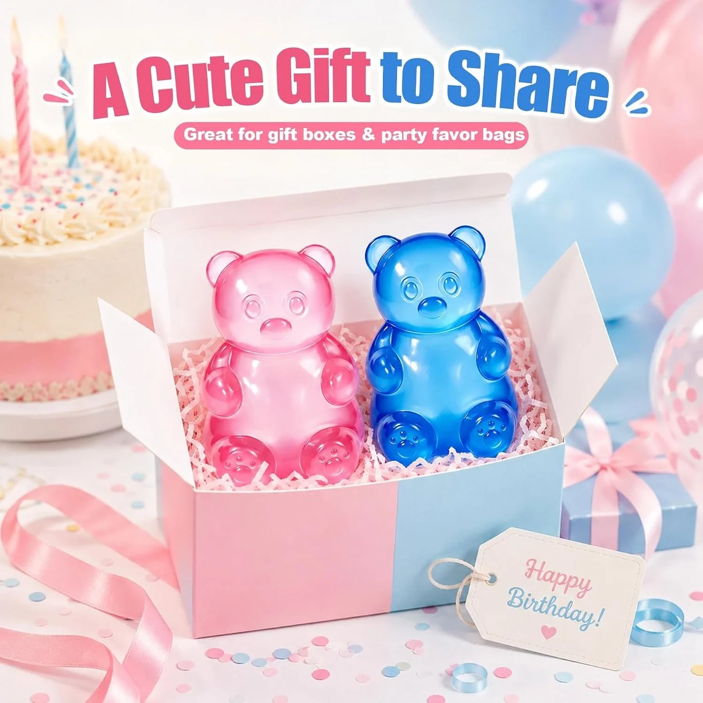 Gummy Bear Squishy,Stress Bear Taba Squishy Toys,Bear Toy Taba Squishy Toys for Adults Stress Relief Squeeze Balls,Sensory Fidget Toys,Valentines Day Gifts Birthday Gifts Party (Pink)