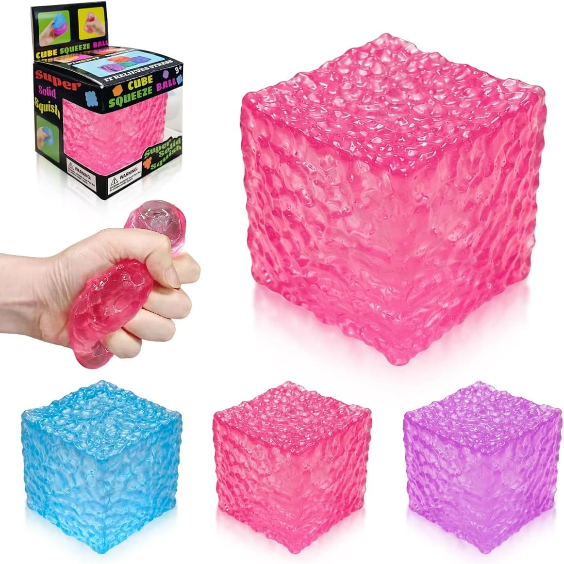 Nice Cube Squishy Toy, Sensory Fidget for Anxiety Stress Relief | Non-Sticky，Pocket Size，No Odor, Washable, Easy to Clean, Fun for Kids Teens Adults, Satisfying to Squeeze ,Tear-Resistant