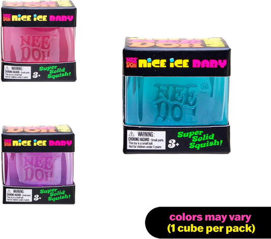 Schylling NeeDoh Nice Ice Baby - Sensory Squeeze Toy - Super Solid Squish - 1.25" Wide - Color May Vary (Pack of 1)
