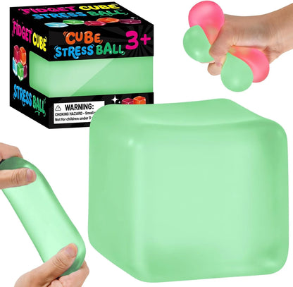 Stress Cube Squishy Fidget Toys, Slow Rising Ice Cube Sensory Stress Balls for Kids Adults Anxiety Relief Squeeze Toy for Classroom Prizes Party Favors (Light Green)